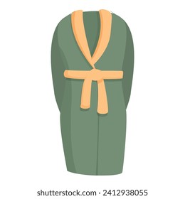 Green bathrobe icon cartoon vector. Style pajamas fashion. Hotel shower folded