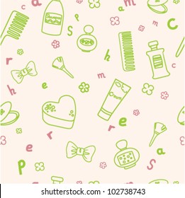 green bath's pattern on light rose background