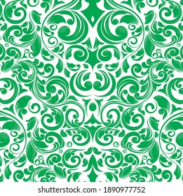 green batik type  vector with attractive decoration in traditional style