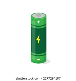 Grüne Batterie Cartoon Vektorgrafik einzelne Objekt.