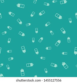Green Battery charge level indicator icon isolated seamless pattern on green background.  Vector Illustration