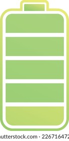 Green battery icon for clean and renewable energy