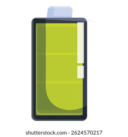 El icono verde de la batería está aumentando, lo que indica que la batería se está cargando