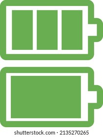 Green battery level simple icon