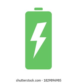 Green Battery Lightning Bolt Charge Symbol Stock Vector (Royalty Free ...