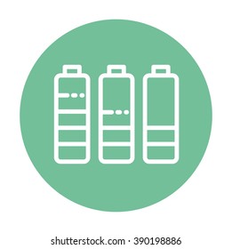 Green battery load  icon. Flat design style