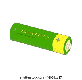 Green battery - vector illustration.