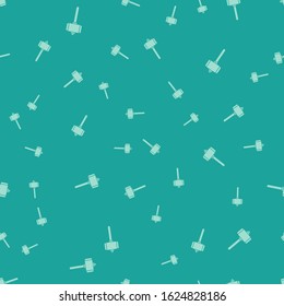 Green Battle hammer icon isolated seamless pattern on green background.  Vector Illustration