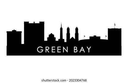 Green Bay skyline silhouette. Black Green Bay city design isolated on white background. 