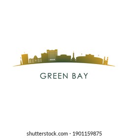 Green Bay skyline silhouette. Vector design colorful illustration.