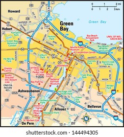 Green Bay, Wisconsin area map