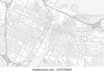Green Bay, Wisconsin, USA, bright outlined vector map with bigger and minor roads and steets created for infographic backgrounds.