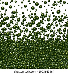 Green beads on a white background. Vector illustration. 