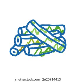 green bean cut doodle icon sketch vector. green bean cut sign. isolated symbol illustration