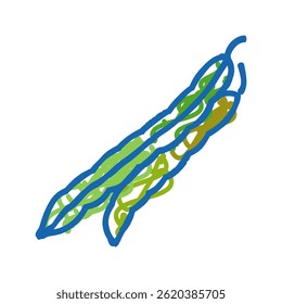 green bean food doodle icon sketch vector. green bean food sign. isolated symbol illustration