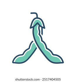 Green bean icon. Illustration of a green bean, symbolizing health, growth, and freshness.