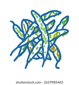 green bean natural doodle icon sketch vector. green bean natural sign. isolated symbol illustration