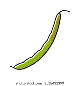 green bean pod color icon vector. green bean pod sign. isolated symbol illustration