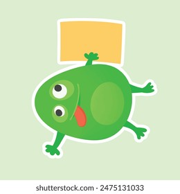 Ilustración vectorial Pegatina De Nota Pegajosa De Frijol Verde