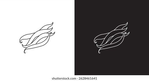 Green bean vegetable line icon. Vegetable vector illustration icon. Collection of icons with editable strokes in transparent and black background.