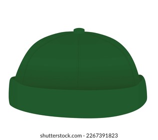 Green  beanie hat. vector illustration