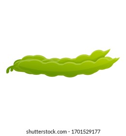 Green beans icon. Cartoon of green beans vector icon for web design isolated on white background