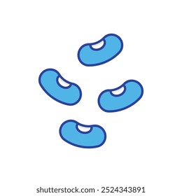 Icono de judías verdes aislado sobre un fondo blanco. Ilustración vectorial.