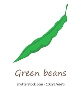 Green beans icon. Isometric of green beans vector icon for web design isolated on white background