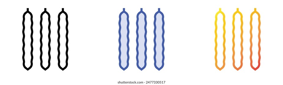 green beans icon. Linear, Blue Fill and Gradient Style Design Isolated On White Background
