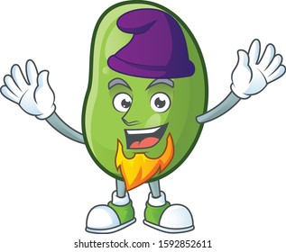Green beans mascot cartoon style as an Elf
