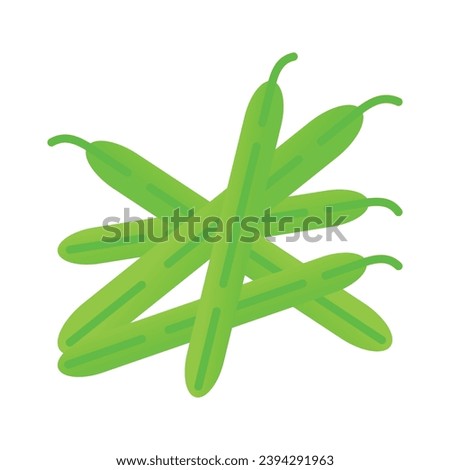 Green beans vector design, pods, haricot verts, healthy and organic vegetables