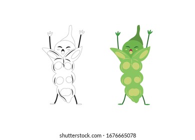 Green Beans Vector Illustration Of Vegetable Bundle