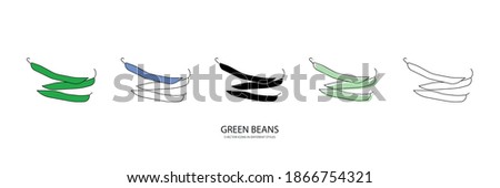Similar – Image, Stock Photo Green bean pod illustration