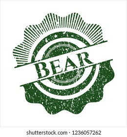 Green Bear grunge seal