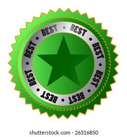 green beautiful detailed label/button