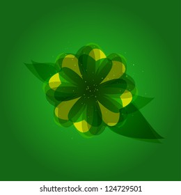 Green beautiful flower. Can be used of eco nature concept. Eps 10.