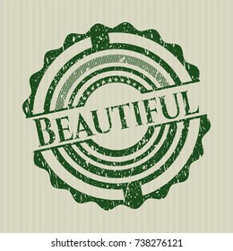 Green Beautiful grunge style stamp