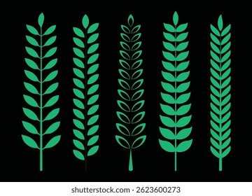 Green beautiful leaf and branch design 