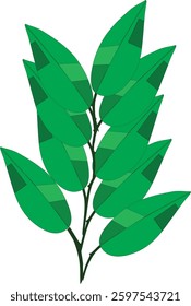 A green beautiful nature vector leaf