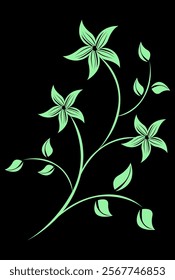 green beautiful plant vector illustration