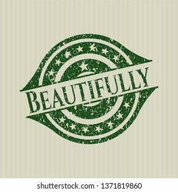 Green Beautifully distressed rubber stamp