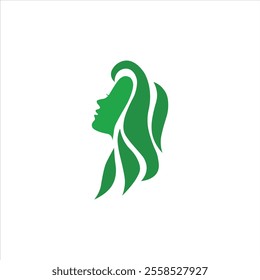 Green Beauty girl with long hair vector