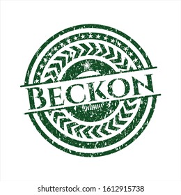 Green Beckon grunge style stamp