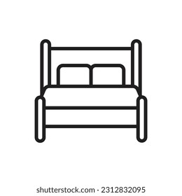 Green Bed Outline Icon Vector Illustration