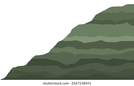 Green bedded sedimentary mountain slope