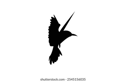 Design De Silhueta Do Comedor De Abelhas Verde E Ilustração De Vetor. 