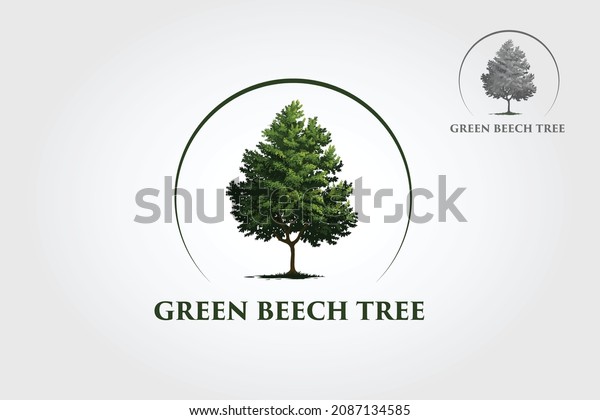 Green Beech\
Tree Logo Template. This beautiful tree is a symbol of life,\
beauty, growth, strength, and good\
health.