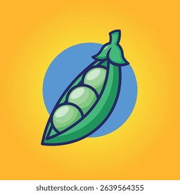 Green Been Vector Illustration Cartoonish Design