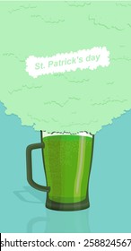 Green beer, ALE. St. Patrick's Day poster. 