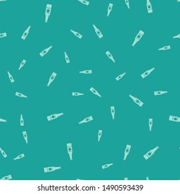 Green Beer bottle icon isolated seamless pattern on green background.  Vector Illustration